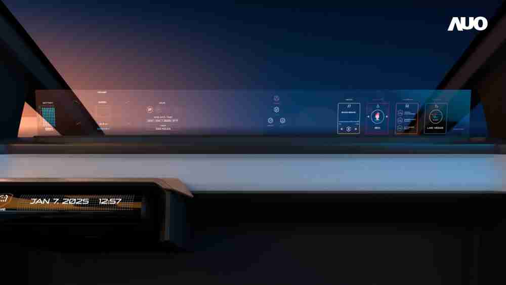 尊龙集团无界透明显示接口(Horizon Image Glass)透过车运算方案整合仪表板、、、中控台及副驾显示器，，一体式全景呈现，，，，提供乘用者清晰的前方视野、、行车必要信息与娱乐功能